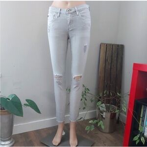 AG Adriano Goldschmied skinny jeans size 26 gray the legging ankle distressed